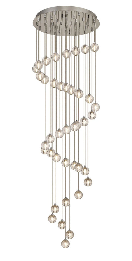 Swindlehirs 40 x G9 Bubble Glass 10 x 3m / 4m / 5m / 6m Round Multiple Pendant Polished Chrome / Clear Glass