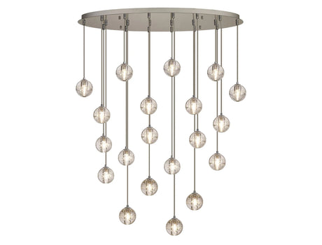 Swindlehirs 20 x G9 Bubble Glass 10 x 3m / 4m Oval Multiple Pendant Polished Chrome / Clear Glass