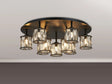 Swindlehirs Satin Black Round 9 x G9 Flush Light With Clear Crystal