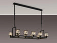 Swindlehirs Satin Black 10 Light With Clear Crystal Rectangle G9 Telescopic Light With Clear Crystal