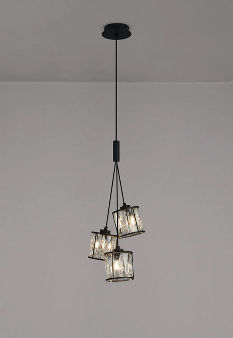 Swindlehirs Satin Black 3 x G9 2m 1 Drop Cluster Pendant