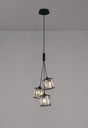 Swindlehirs Satin Black 3 x G9 2m 1 Drop Cluster Pendant