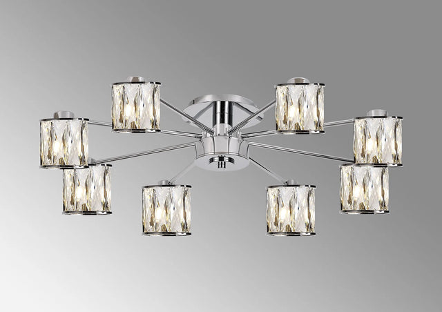 Swindlehirs 8 Light G9 Semi Flush Polished Chrome / Clear Crystal Shade