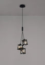 Swindlehirs 3 Light G9 2m 1 Drop Cluster Pendant Sand Black / Smoked Crystal Shade