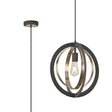 Symm Pendant, 1 x E27, Graphite/Satin Nickel
