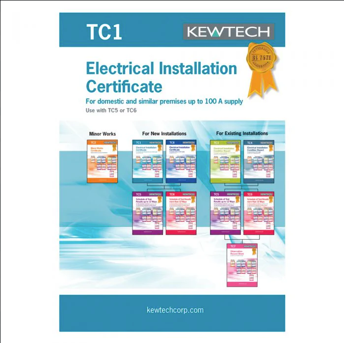 Kewtech Electrical Installation Certificate Pad - TC1