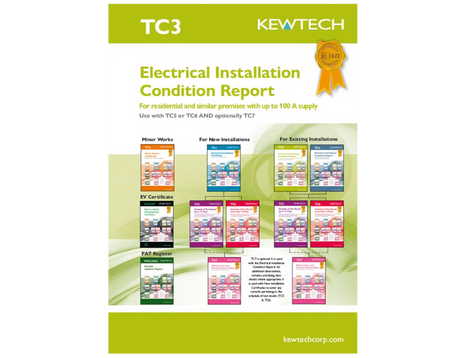 Kewtech Installation Condition Report Pad Up to 100A - TC3