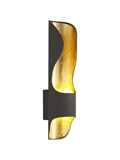 Train Wall Lamp, 8W LED, 3000K, Anthracite/Gold Leaf