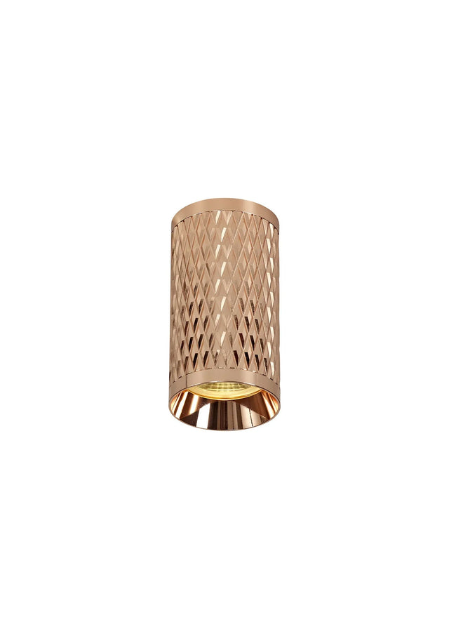 Tueart 11cm Surface Mounted Ceiling Light, 1 x GU10, Rose Gold