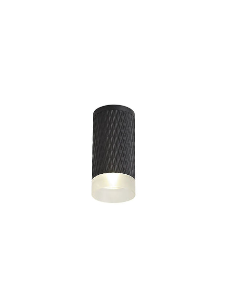 Tueart 1 Light 11cm Surface Mounted Ceiling GU10, Sand Black/Acrylic Ring