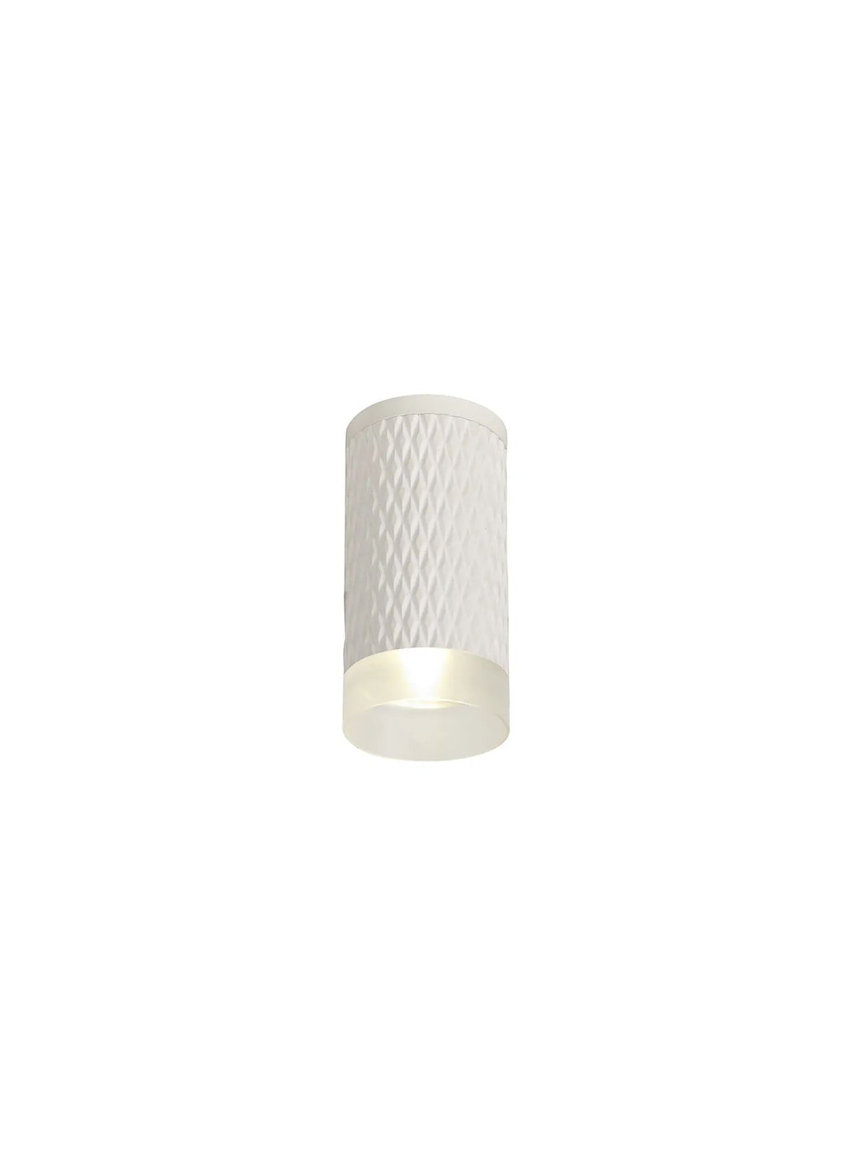 Tueart 1 Light 11cm Surface Mounted Ceiling GU10, Sand White/Acrylic Ring