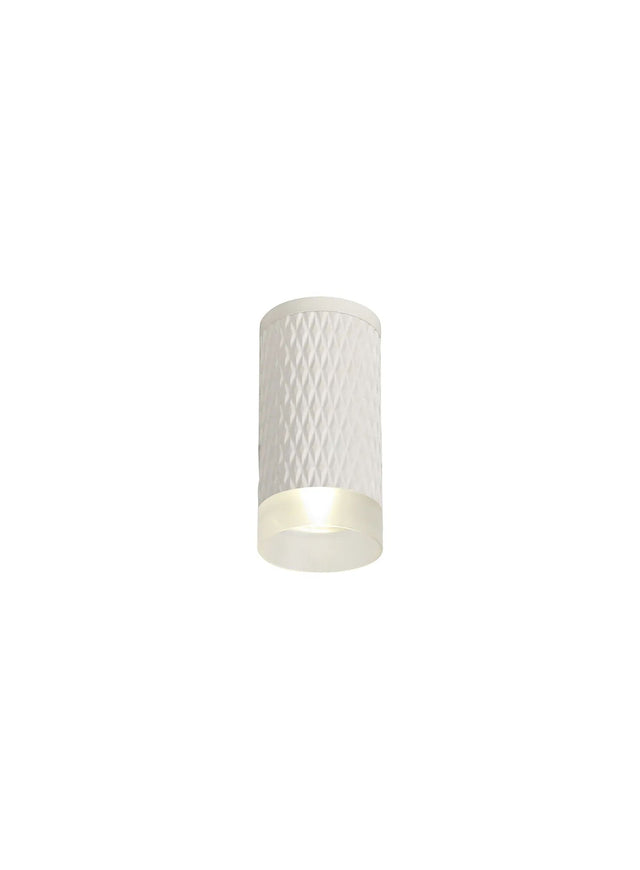 Tueart 1 Light 11cm Surface Mounted Ceiling GU10, Sand White/Acrylic Ring