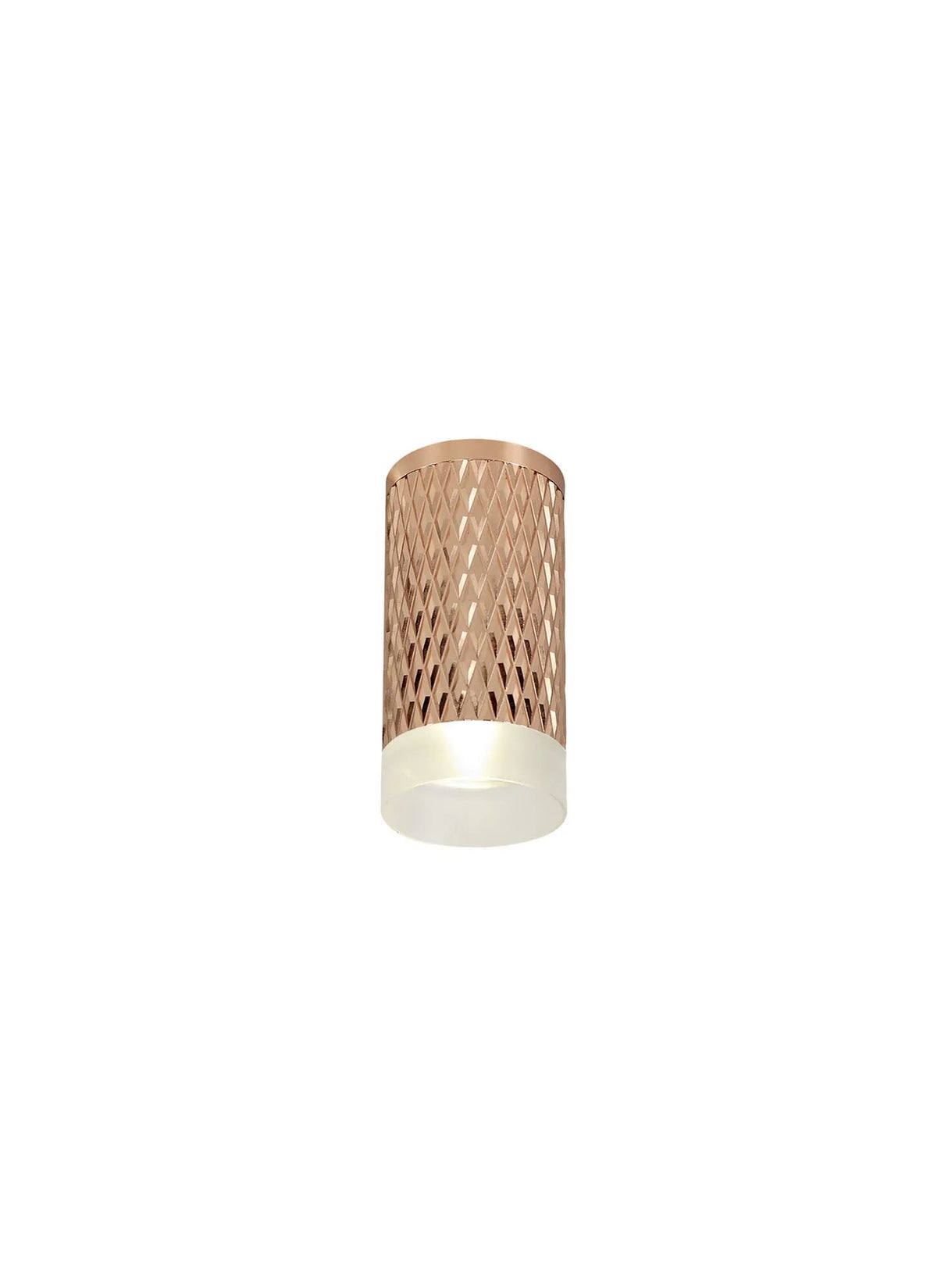 Tueart 1 Light 11cm Surface Mounted Ceiling GU10, Rose Gold/Acrylic Ring