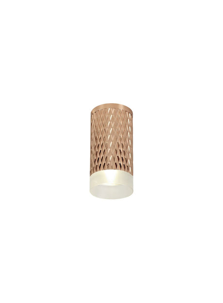 Tueart 1 Light 11cm Surface Mounted Ceiling GU10, Rose Gold/Acrylic Ring