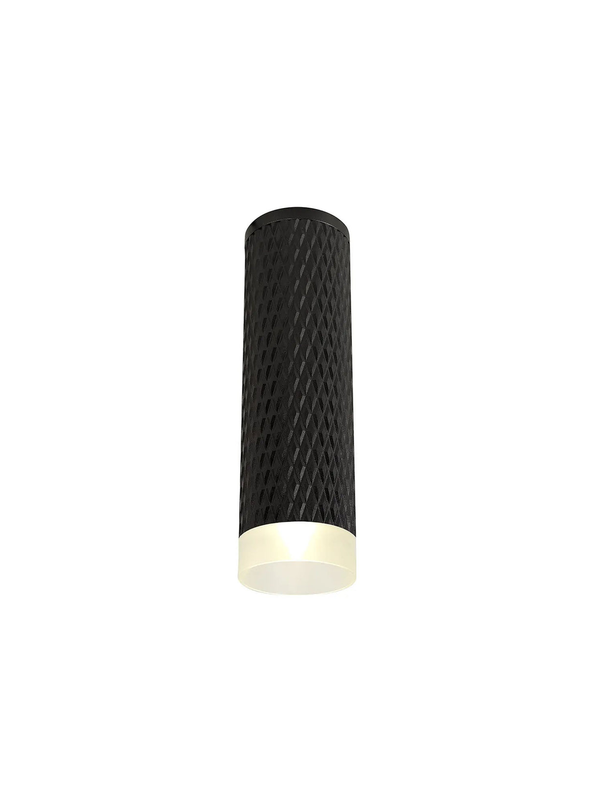 Tueart 1 Light 20cm Surface Mounted Ceiling GU10, Sand Black/Acrylic Ring