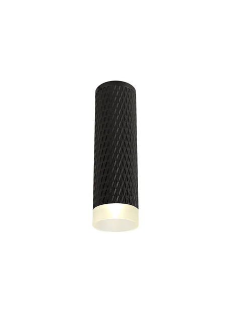 Tueart 1 Light 20cm Surface Mounted Ceiling GU10, Sand Black/Acrylic Ring