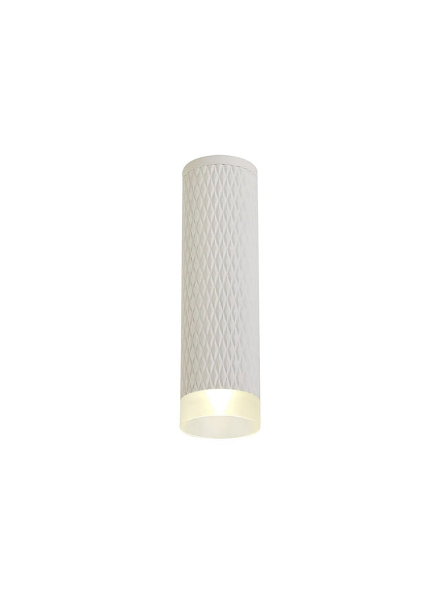 Tueart 1 Light 20cm Surface Mounted Ceiling GU10, Sand White/Acrylic Ring
