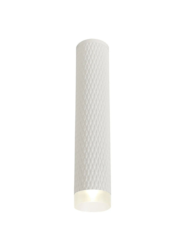 Tueart 1 Light 30cm Surface Mounted Ceiling GU10, Sand White/Acrylic Ring