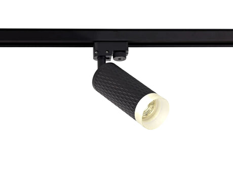 Tueart 1 Light Track Adjustable Spot Light GU10, Sand Black/Acrylic Ring