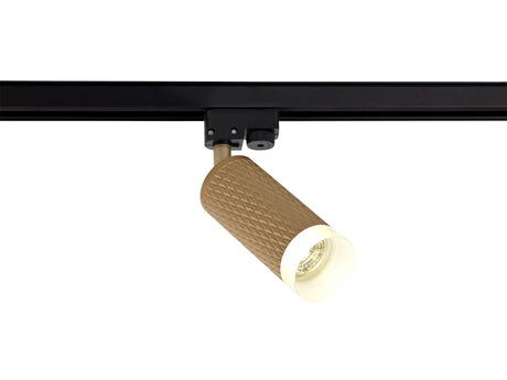 Tueart 1 Light Track Adjustable Spot Light GU10, Champagne Gold/Acrylic Ring