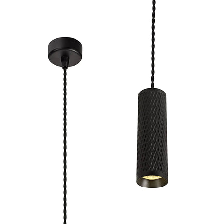 Tueart 1 Light 20cm Pendant Light GU10, Sand Black