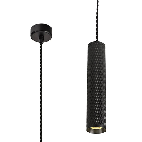 Tueart 1 Light 30cm Pendant Light GU10, Sand Black