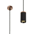 Tueart 1 Light 11cm Pendant Light GU10, Rose Gold/Sand Black