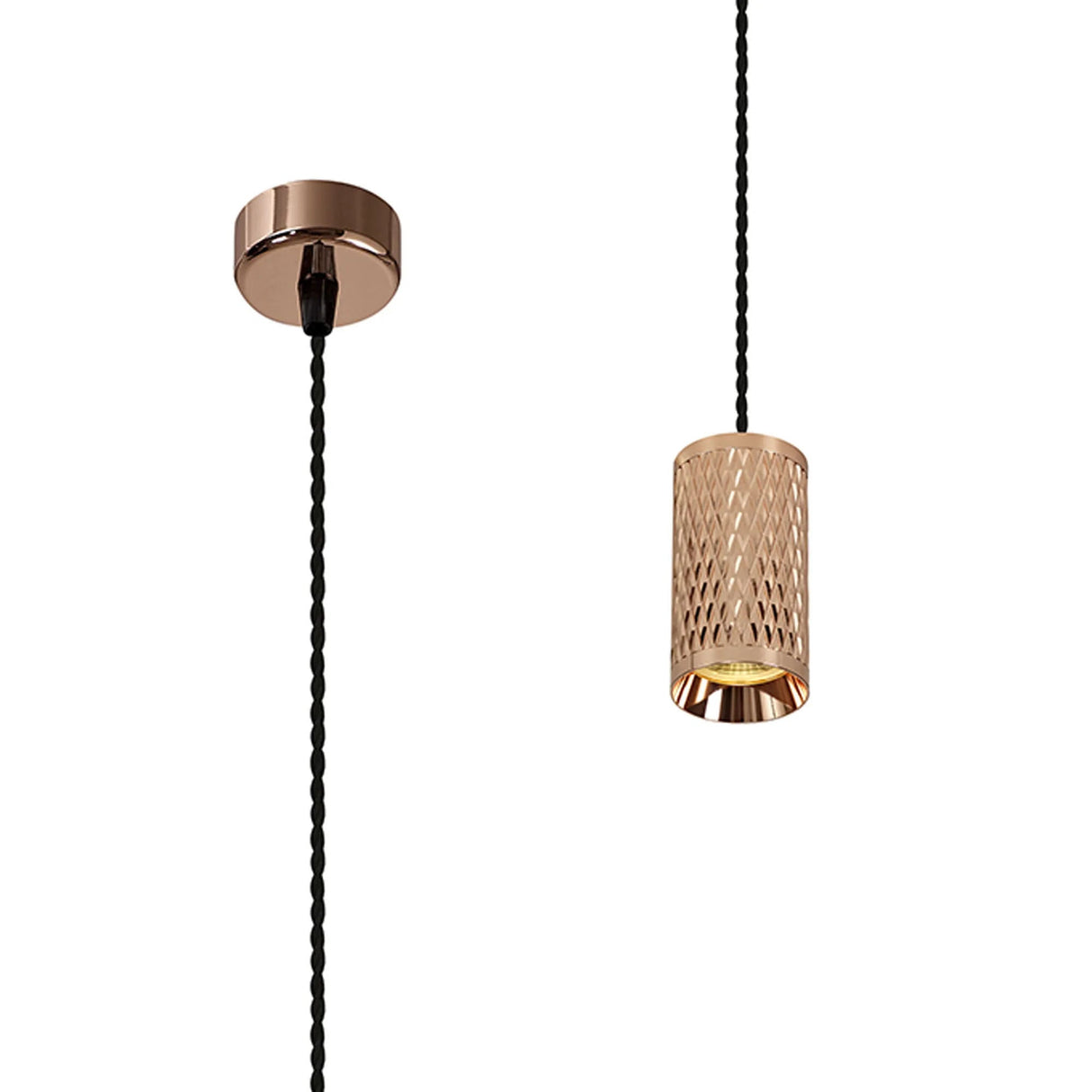 Tueart 1 Light 11cm Pendant Light GU10, Rose Gold