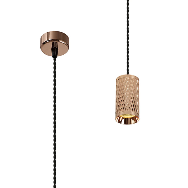 Tueart 1 Light 11cm Pendant Light GU10, Rose Gold
