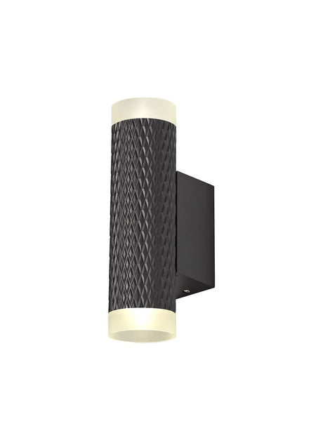 Tueart 2 Light Wall Lamp GU10, Sand Black/Acrylic Rings