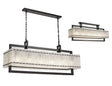 Ursem Large Linear Pendant, 12 x E27, Matt Black/Crystal Sand Glass (20.2kg)