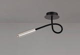 Ursemsen Ceiling, 1 Light Adjustable Arm, 1 x 5W LED, 3000K, 310lm, Black/Aluminium, 3yrs Warranty