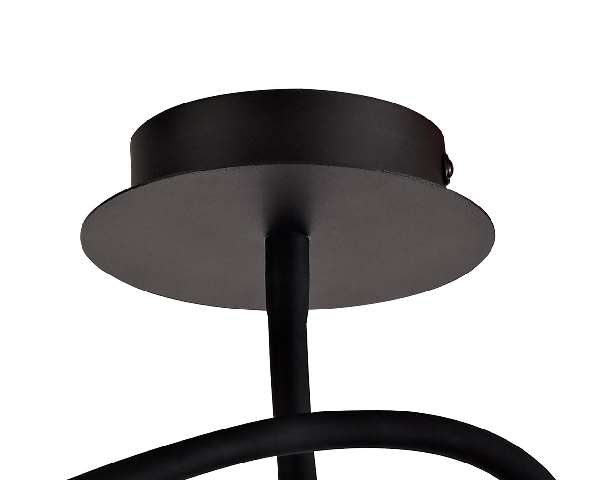 Ursemsen Ceiling, 1 Light Adjustable Arm, 1 x 5W LED, 3000K, 310lm, Black/Aluminium, 3yrs Warranty