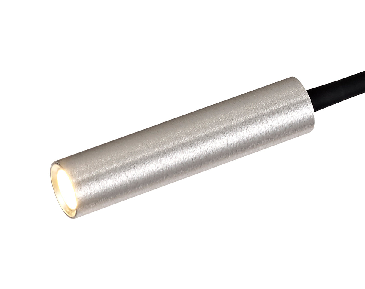 Ursemsen Ceiling, 1 Light Adjustable Arm, 1 x 5W LED, 3000K, 310lm, Black/Aluminium, 3yrs Warranty