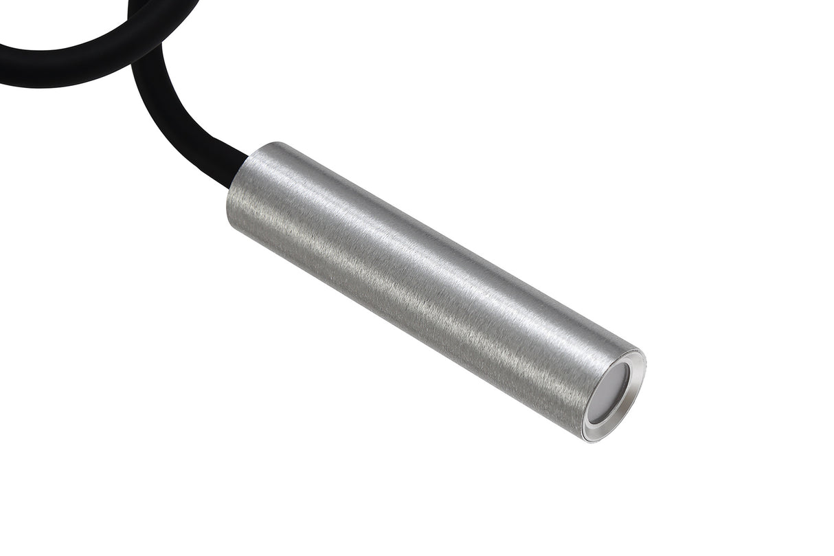 Ursemsen Ceiling, 1 Light Adjustable Arm, 1 x 5W LED, 3000K, 310lm, Black/Aluminium, 3yrs Warranty