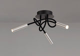 Ursemsen Ceiling, 3 Light Adjustable Arms, 3 x 5W LED Dimmable, 3000K, 930lm, Black/Aluminium, 3yrs Warranty