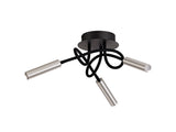 Ursemsen Ceiling, 3 Light Adjustable Arms, 3 x 5W LED Dimmable, 3000K, 930lm, Black/Aluminium, 3yrs Warranty