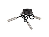 Ursemsen Ceiling, 3 Light Adjustable Arms, 3 x 5W LED Dimmable, 3000K, 930lm, Black/Aluminium, 3yrs Warranty