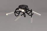 Ursemsen Ceiling, 5 Light Adjustable Arms, 5 x 5W LED Dimmable, 3000K, 1550lm, Black/Aluminium, 3yrs Warranty
