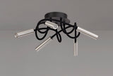 Ursemsen Ceiling, 5 Light Adjustable Arms, 5 x 5W LED Dimmable, 3000K, 1550lm, Black/Aluminium, 3yrs Warranty