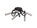 Ursemsen Ceiling, 5 Light Adjustable Arms, 5 x 5W LED Dimmable, 3000K, 1550lm, Black/Aluminium, 3yrs Warranty