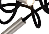 Ursemsen Ceiling, 5 Light Adjustable Arms, 5 x 5W LED Dimmable, 3000K, 1550lm, Black/Aluminium, 3yrs Warranty