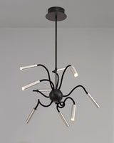 Ursemsen Sputnik Pendant, 9 Light Adjustable Arms, 9 x 4W LED Dimmable, 3000K, 2250lm, Black/Aluminium, 3yrs Warranty