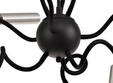 Ursemsen Sputnik Pendant, 9 Light Adjustable Arms, 9 x 4W LED Dimmable, 3000K, 2250lm, Black/Aluminium, 3yrs Warranty