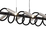 Ursemsen Linear Pendant, 8 Light Adjustable Arms, 8 x 4W LED Dimmable, 3000K, 2000lm, Black/Aluminium, 3yrs Warranty