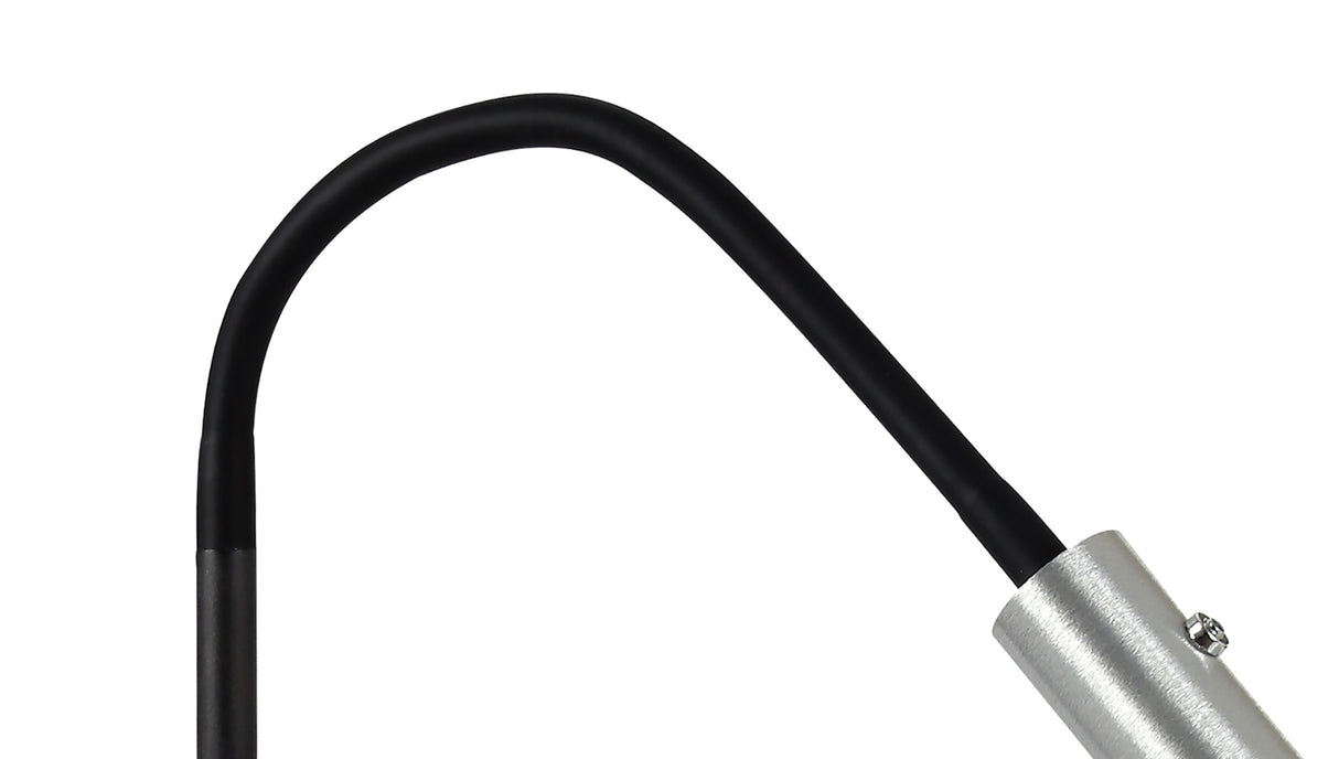 Ursemsen Table Lamp, 1 Light Adjustable Switched, 1 x 7W LED, 3000K, 436lm, Black/Aluminium, 3yrs Warranty