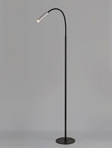 Ursemsen Floor Lamp, 1 Light Adjustable Switched, 1 x 7W LED, 3000K, 436lm, Black/Aluminium, 3yrs Warranty