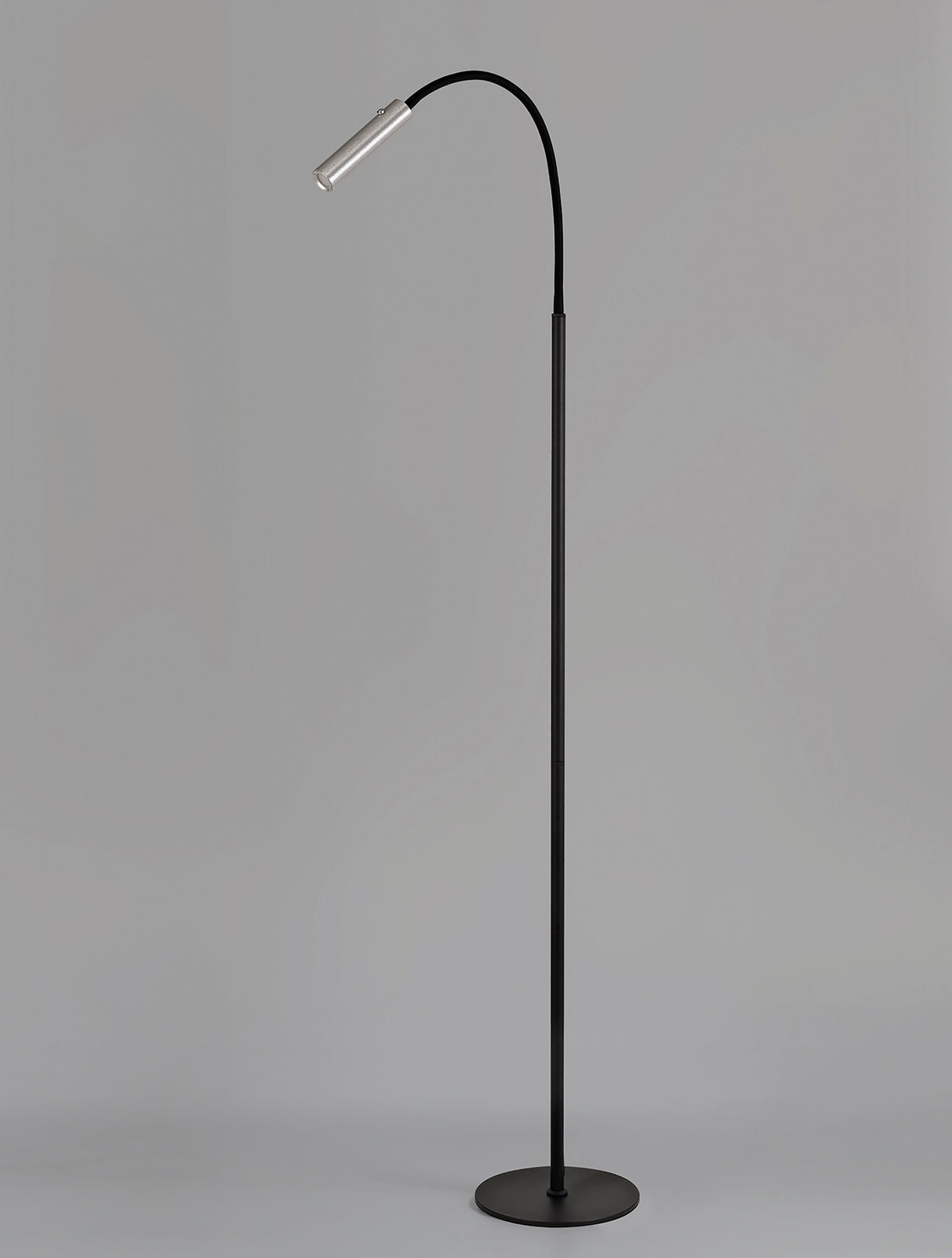 Ursemsen Floor Lamp, 1 Light Adjustable Switched, 1 x 7W LED, 3000K, 436lm, Black/Aluminium, 3yrs Warranty