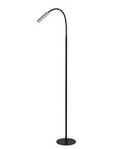 Ursemsen Floor Lamp, 1 Light Adjustable Switched, 1 x 7W LED, 3000K, 436lm, Black/Aluminium, 3yrs Warranty