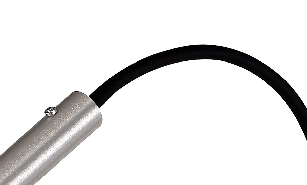 Ursemsen Floor Lamp, 1 Light Adjustable Switched, 1 x 7W LED, 3000K, 436lm, Black/Aluminium, 3yrs Warranty
